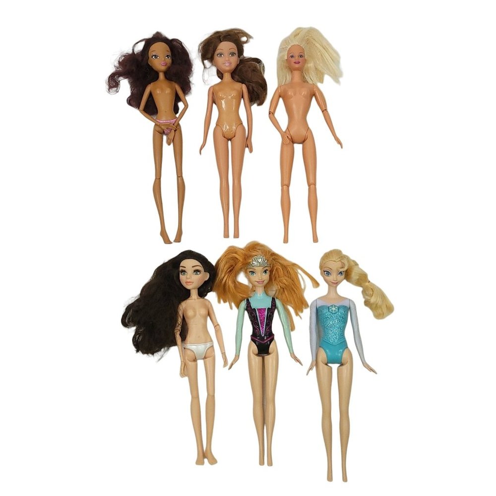 Assorted Fashion Play Pretend 11" - 11.5" Dolls Lot Of 6